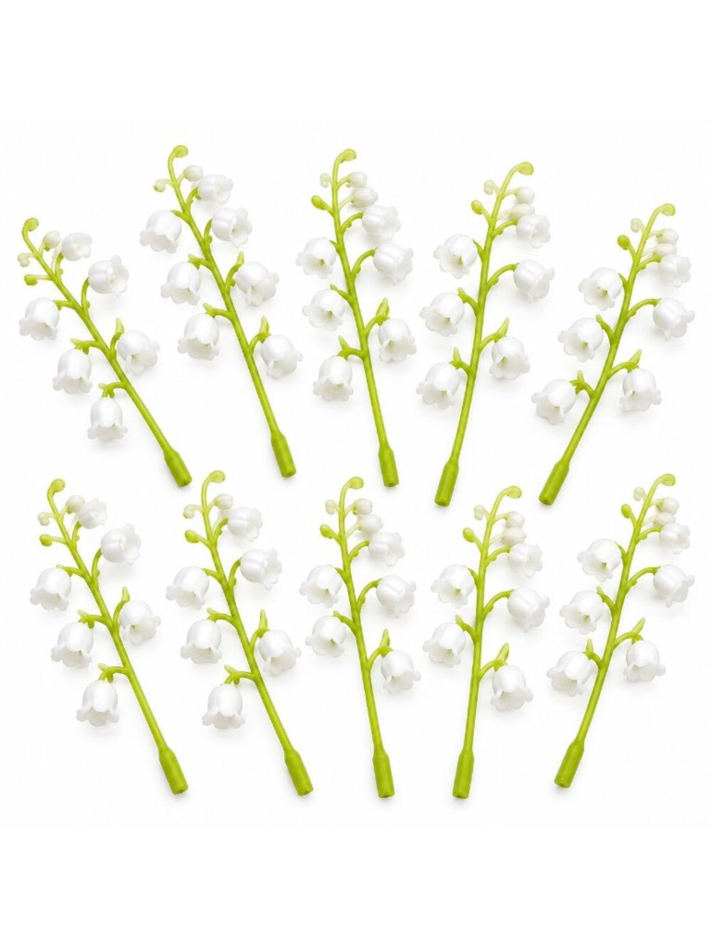 Artificial Lily of the Valley Picks, Set of 10, 4 Inch White Wedding Flowers